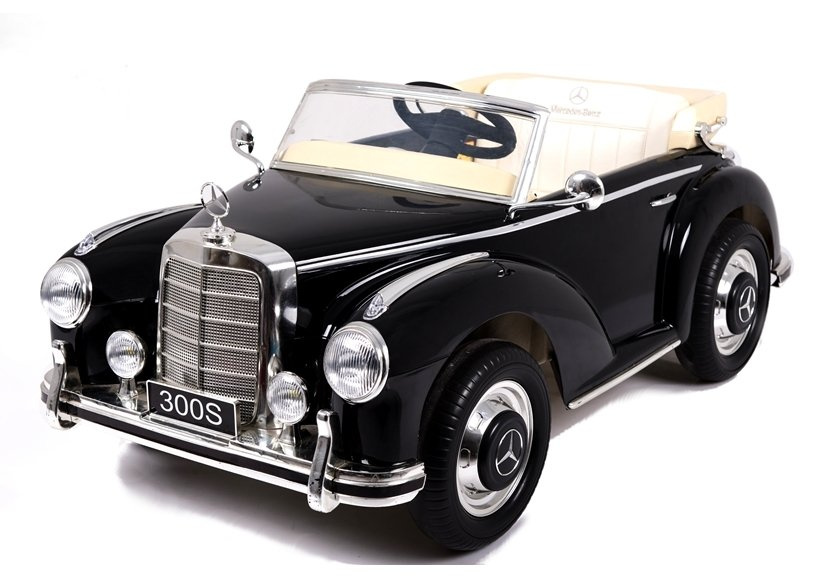 12V Mercedes - Benz 300S schwarz Oldtimer Kinder Elektro Auto