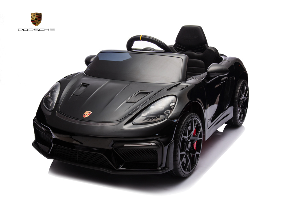 12V Porsche Spyder RS Kinder Elektro Auto schwarz